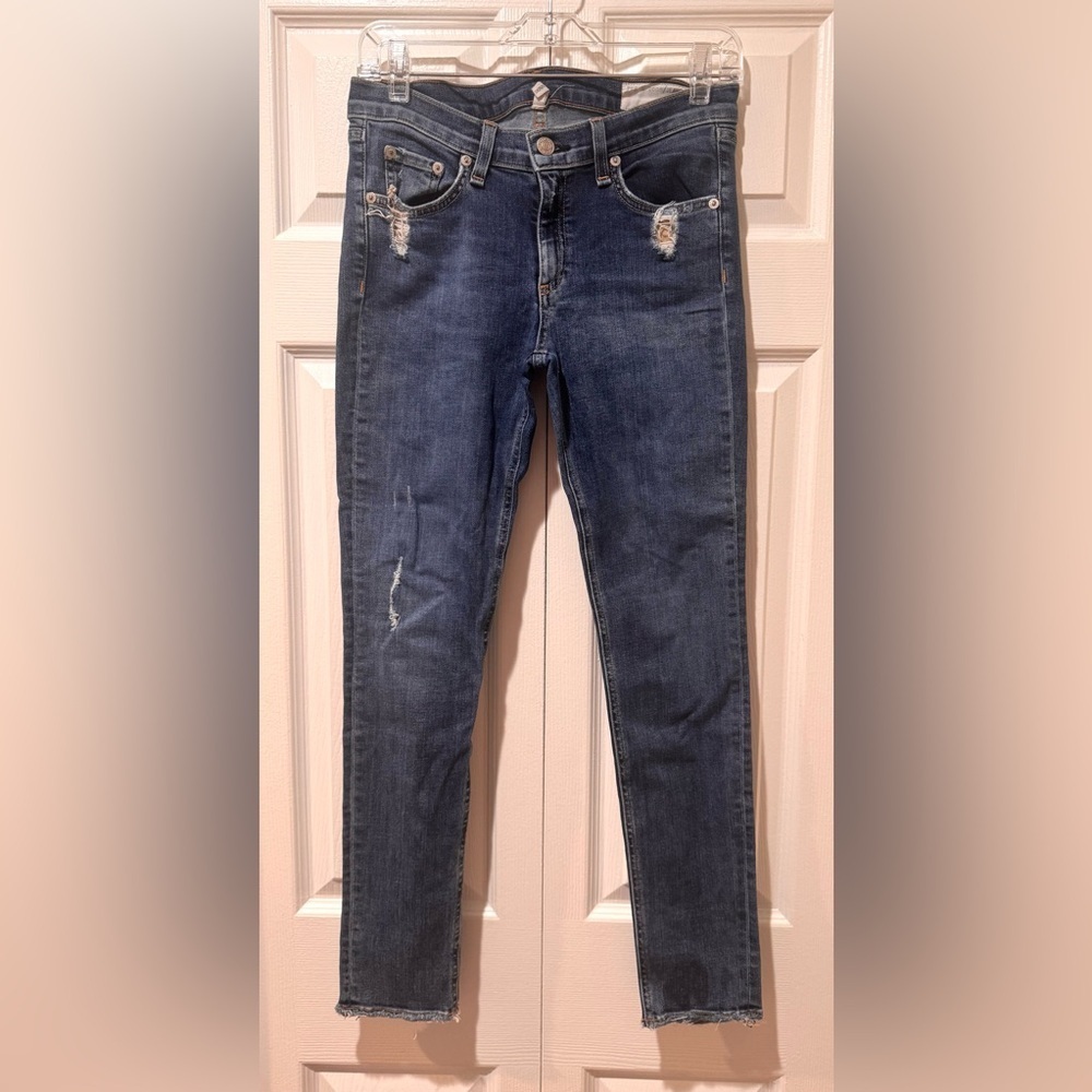 Rag & Bone JEAN - Skinny Leg in La Paz Mildly Distressed Medium Wash - Size 29